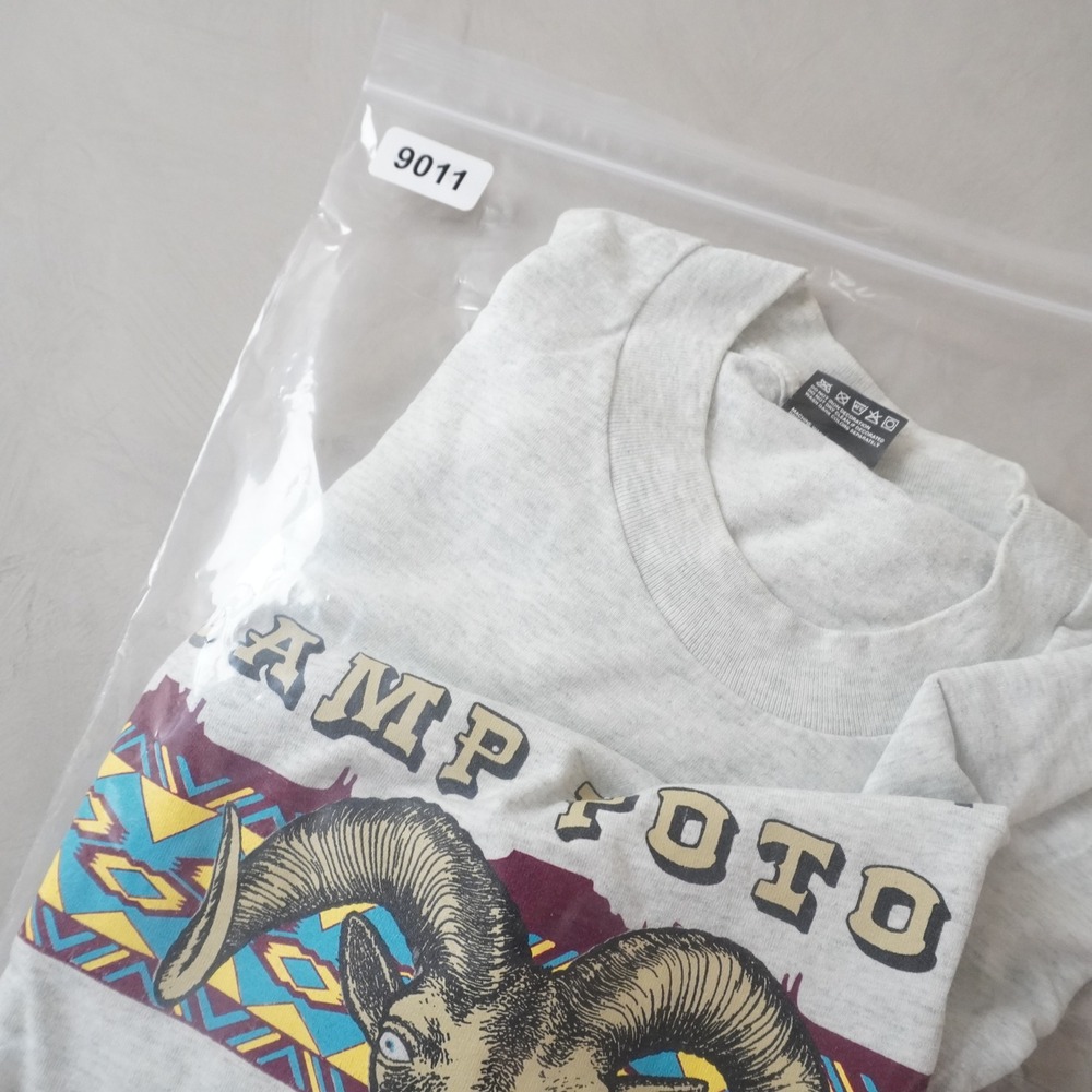 Vintage T-Shirt Large Mens 90s Grey Camp Potosi Staff USA Fruit of the Loom - Picture 8 of 8